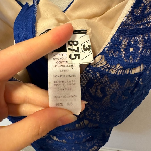 Worn once! Royal Blue Lace Fit and Flare B Darlin Dress - Picture 8 of 9